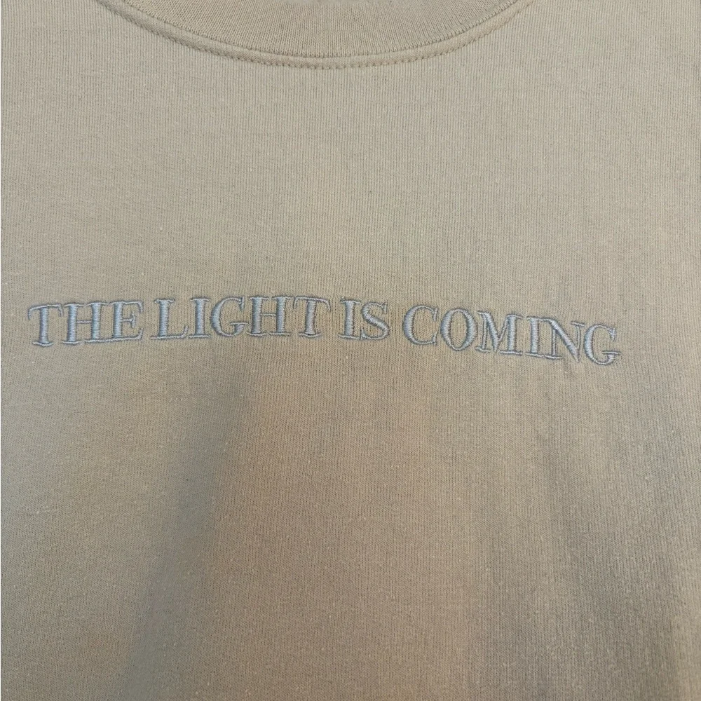 Ariana Grande Beige “The Light is Coming” Crewneck Sweater - Picture 2 of 4